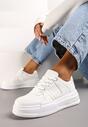 Sneakers Sportivi Albi cu Talpă Groasă și Închidere cu Șireturi Mintellia