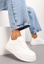 Sneakers Sportivi Albi cu Talpă Groasă și Închidere cu Șireturi Mintellia
