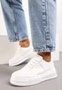 Sneakers Sportivi Albi cu Talpă Groasă și Închidere cu Șireturi Mintellia