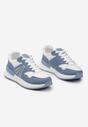 Niebiesko-Białe Płaskie Sneakersy przed Kostkę z Ekozamszu ze Sznurowaniami Jrines