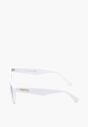 Białe Okulary Przeciwsłoneczne o Fasonie Kociego Oka z Grubymi Oprawkami Caralle