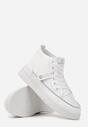 Sneakersi Alb-Gri cu Siret pe Platformă cu Element Decorativ Andeeila