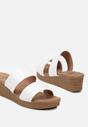 Papuci Casual Albe cu Platforma Decorativa Abilora
