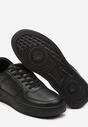 Czarne Sneakersy z Ekoskóry do Kostki ze Sznurowaniami Patrila