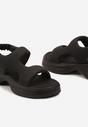 Czarne Wsuwane Sandały z Imitacji Skóry na Grubej Podeszwie Talarina
