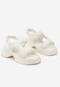Białe Wsuwane Sandały z Imitacji Skóry na Grubej Podeszwie Talarina