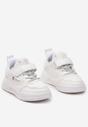 Białe Płaskie Buty Sportowe Sneakersy z Geometrycznym Wzorem Adevea