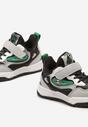 Czarno-Szare Płaskie Buty Sportowe Sneakersy z Geometrycznym Wzorem Adevea