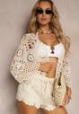 Bej Cardigan din Bumbac cu Model Ajur Lunalea