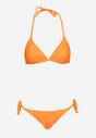 Bikini Portocaliu din Două Piese Sutien cu Legare la Spate Chilot cu Șnururi Timarre