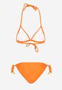 Bikini Portocaliu din Două Piese Sutien cu Legare la Spate Chilot cu Șnururi Timarre
