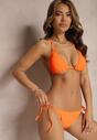 Bikini Portocaliu din Două Piese Sutien cu Legare la Spate Chilot cu Șnururi Timarre