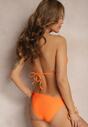 Bikini Portocaliu din Două Piese Sutien cu Legare la Spate Chilot cu Șnururi Timarre