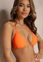 Bikini Portocaliu din Două Piese Sutien cu Legare la Spate Chilot cu Șnururi Timarre