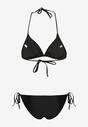 Bikini Negru din Două Piese Sutien cu Șnur pe Spate Slip cu Șnururi Timarre