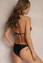 Bikini Negru din Două Piese Sutien cu Șnur pe Spate Slip cu Șnururi Timarre