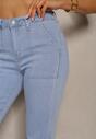 Jasnoniebieskie Spodnie Jeansowe Joggery z Kieszeniami Cevita