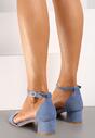 Niebieskie Sandały z Ekozamszu na Klasycznym Słupku Effiba