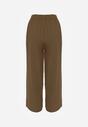 Pantaloni Maro din Bumbac tip Palazzo cu Elastic în Talie Fieana