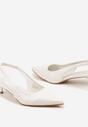 Białe Wsuwane Sandały z Odkrytą Piętą na Niskim Obcasie Hiolla