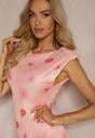 Rochie Roz Woneria Cu Imprimeu Floral Din Plasă Cu Croială Cambrată