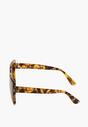 Jasnobrązowe Okulary Przeciwsłoneczne z Wyciągniętym Cat Eye Hevila