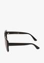 Czarne Okulary Przeciwsłoneczne z Wyciągniętym Cat Eye Hevila
