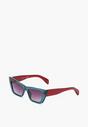 Niebiesko-Czerwone Eleganckie Okulary Przeciwsłoneczne Cat Eye Firsa