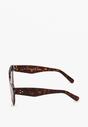 Szaro-Brązowe Okulary Przeciwsłoneczne z Wyciągniętymi w Górę Oprawkami Nleana