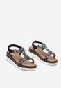Sandale Negre Slip-On cu Platformă și Pietre Strass Cilbia