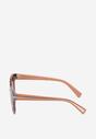 Ciemnobeżowe Okulary Przeciwsłoneczne Typu Kocie Oko ze Zdobieniami Acardia