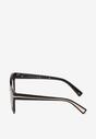 Czarne Okulary Przeciwsłoneczne Typu Kocie Oko ze Zdobieniami Acardia