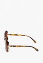 Ochelari de soare maro casual cu filtru UV decorați cu elemente metalice Tleira