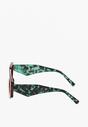 Brązowo-Zielone Okulary Przeciwsłoneczne o Geometrycznym Kształcie z Lekkiego Tworzywa Giorta