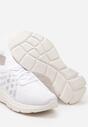 Białe Buty Sportowe z Elastyczną Wsuwaną Cholewką i Wkładką ze Skóry Naturalnej Rantia