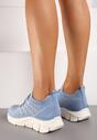 Niebieskie Buty Sportowe z Elastyczną Wsuwaną Cholewką i Wkładką ze Skóry Naturalnej Rantia