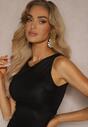 Rochie Neagră Cu Talia Evidențiată și Tul Jacquard Uisolia