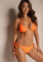 Pomarańczowe Klasyczne Bikini Wiązane z Trójkątnym Biustonoszem Giralia