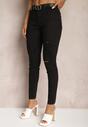 Blugi negri Skinny High Waist cu zgârieturi Lisbia