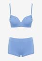 Niebieskie Bikini 2-Częściowe Zabudowane Majtki High Waist i Biustonosz na Zatrzask Xubbia