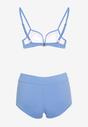 Niebieskie Bikini 2-Częściowe Zabudowane Majtki High Waist i Biustonosz na Zatrzask Xubbia
