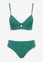 Zielone 2-Częściowe Bikini Stanik z Ozdobnym Wycięciem i Majtki Figi Curbia