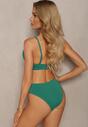 Zielone 2-Częściowe Bikini Stanik z Ozdobnym Wycięciem i Majtki Figi Curbia