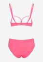 Różowe Bikini Stanik Push-Up i Klasyczne Figi Pevbia