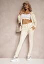 Pantaloni sport bej deschis Ivemia cu bandă elastică în talie