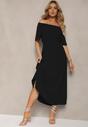 Rochie Neagră Cloș cu Mânecă Scurtă și Elastic în Talie Katteria
