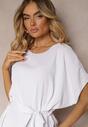 Rochie albă cu cutie legată în talie Junolia