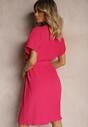 Fuksjowa Pudełkowa Sukienka Wiązana w Talii Junolia