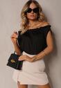 Tricou negru fără mâneci cu elastic la decolteu Dimory