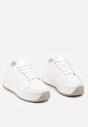 Białe Trampki Sneakersy na Platformie z Ozdobnym Bieżnikiem Dimorie